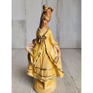 Vintage Victorian yellow dress dancing girl‎ home decor unique figure